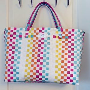 Kate Spade nylon woven beach bag